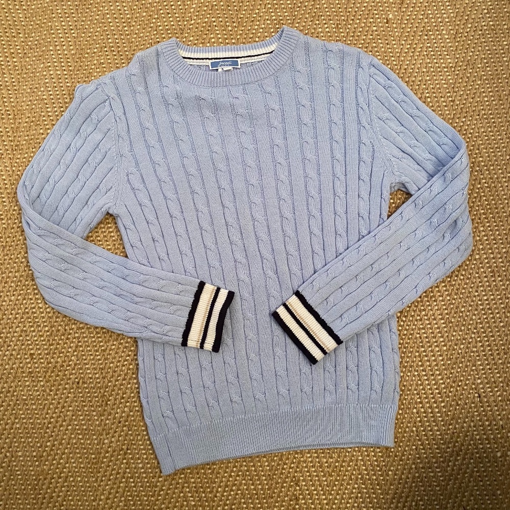 JACADI BOYS SIZE 10 COTTON CABLE KNIT SWEATER